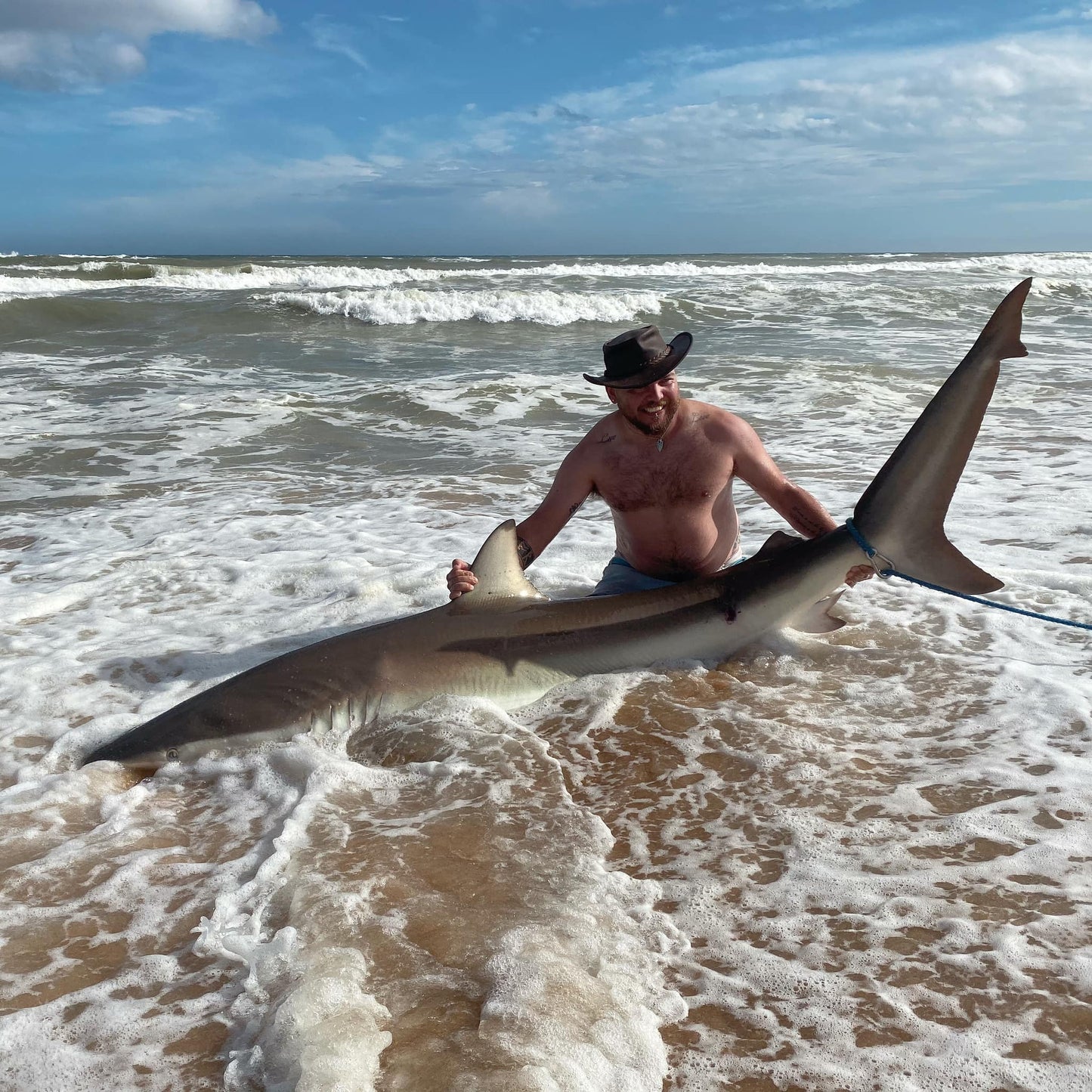 Shore based shark fishing